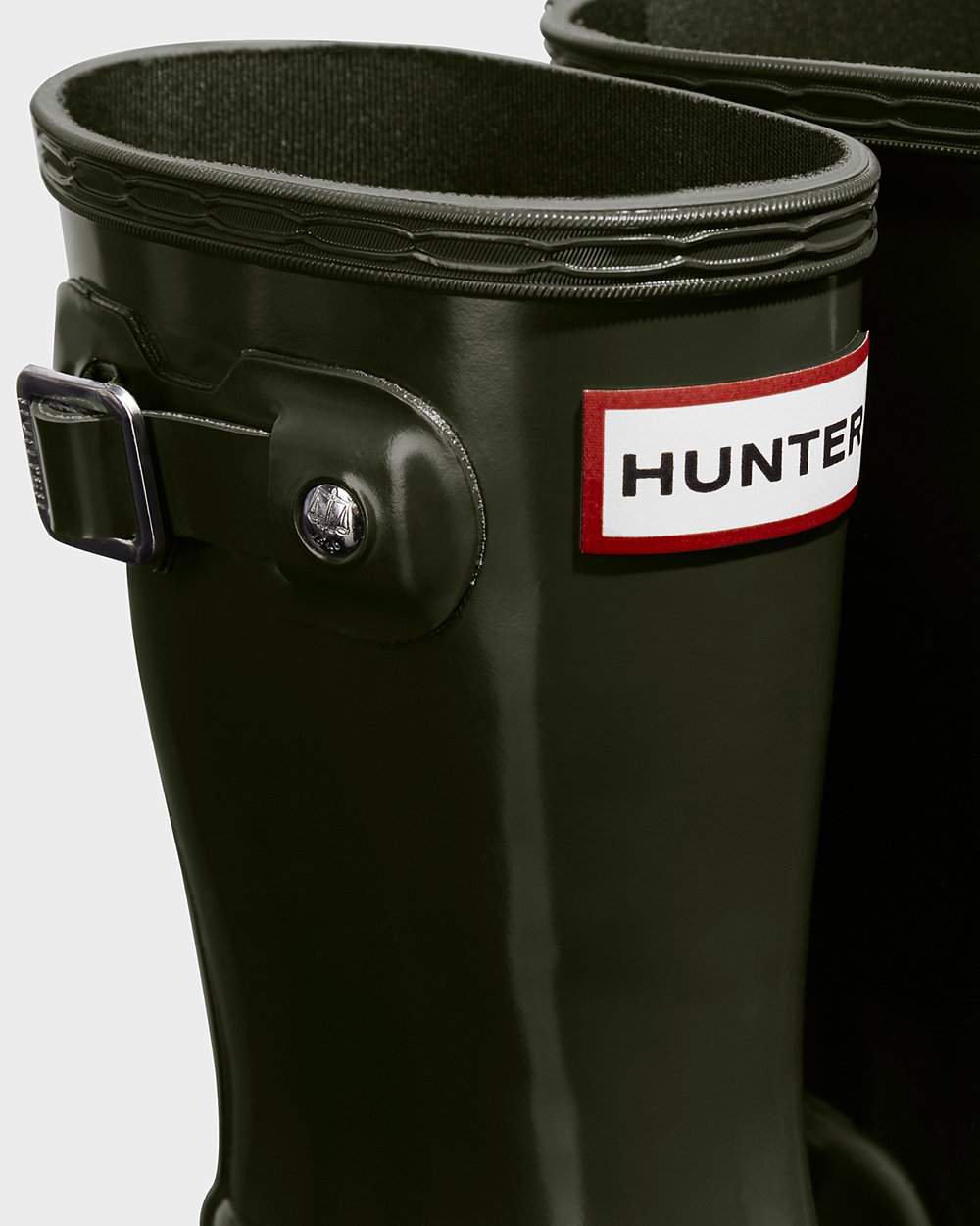 Kids Hunter Original Little Gloss | Rain Boots Dark Olive | NZ-8471-FTOA